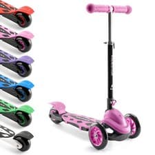 Image of 3 Wheeled Scooter Kids Tri Folding Tilt To Turn Adjustable Push Ride On RideStar