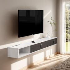 Image of 120cm Floating TV Unit Wall Mounted Media Console Cabinet Grey White
