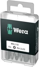 Image of Wera 05072401001 Phillips Extra-Tough Bits 851/1 Z PH2 X 25 Mm, Pack of 10