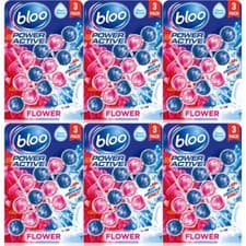 Image of Bloo Power Active Toilet Rim Block Fresh Flowers 3 x 50g - Pack of 6