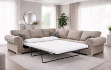 Image of New Verona Full Back Sale Price L Shape Regular Corner Sofa Bed Kensington Mink