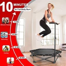Image of 42" Foldable Trampoline Handrail Rebounder Folding Fitness Exercise Home Tool UK