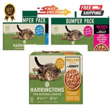 Image of Harringtons Complete Wet Pouch Grain Free Hypoallergenic Adult Cat Food Mixed in