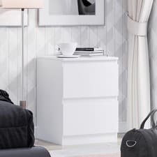 Image of Matt White 2 to 8 Chest of Drawers Modern Scandinavian Style Centralised Runners