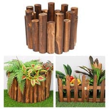Image of Wood Garden Fence Sturdy for Flowerbeds Plant Protection Outdoor Landscaping