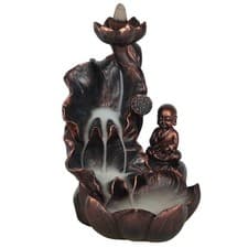 Image of Bronze Buddha Backflow Burner Cool Smoke Effect Incense Holder Spiritual Decor