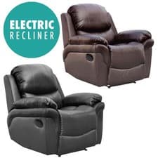 Image of MADISON ELECTRIC LEATHER AUTO RECLINER ARMCHAIR SOFA HOME LOUNGE CHAIR