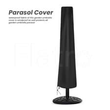 Image of Waterproof Black Parasol Cover with Zip Outdoor Garden Furniture Patio Parasol