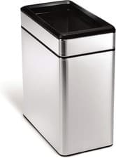 Image of Simplehuman CW 1225 Commercial Bin 10L Slim Brushed Stainless Steel Lift-Off Lid