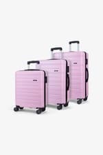 Image of ROCK Lisbon Hard Shell Suitcase with 8 wheels TR-0259-PNK set of 3 pcs