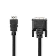 Image of Nedis 2m HDMI to DVI-D (24+1) Cable – Male-to-Male with Thumbscrews
