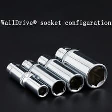 Image of Multi-sizes Deep 1/4"Sq Drive WallDrive Socket Fully Polished 50mm long new UK