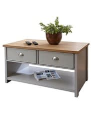 Image of GREY LANCASTER 2 DRAWER COFFEE TABLE