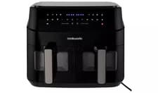 Image of 9L Air Dual Fryer 2600w 2 Basket Digital Timer Cookworks KDF-5577DTW Ex Display