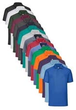 Image of Fruit of the Loom 65/35 Polycotton Mens Polo Sports Workwear Shirt No Logo S-5XL