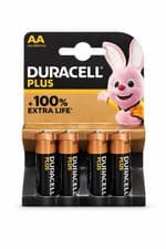 Image of Duracell Plus AA Alkaline Batteries - Pack of 4