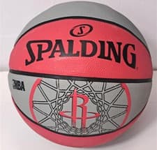 Image of Spalding -NBA Heuston Rockets Basketball- Size 7- Red/ Grey