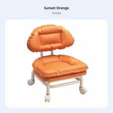 Image of Low Rolling Stool with Backrest Stable Anti-Tip Design Swivel Caster Stool