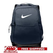 Image of NIKE BRASILIA NAVY MEDIUM BACKPACK Training Black Gym Bag Back pack All Swoosh