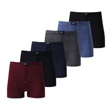 Image of Boxer Shorts Button Fly Underwear Men's High Impact Rich Cotton S M L XL 3 PACK