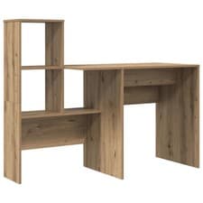 Image of Desk with Shelf with Storage Engineered Wood Office Modern Table Home vidaXL