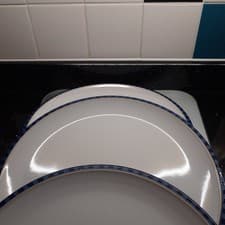 Image of Denby Reflex Dinner Plates x 3 approx 27cm diameter VGC (White)