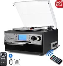 Image of LP Vinyl Record Player with Stereo Speakers Converter Bluetooth Turntables Audio