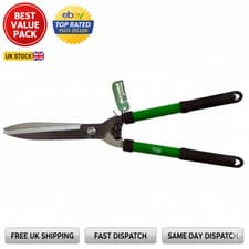 Image of GARDEN SHEARS CARBON STEEL BLADE WOODEN HANDLE HEDGES GRASS SHRUBS BUSHES