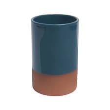 Image of Dexam Sintra Glazed Terracotta Wine Cooler Ink Blue