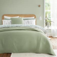 Image of Bianca Luxurious Linear Lines Quilted Bedspread Bedding Bedroom Coverlet UK