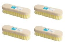 Image of 4 x JVL Hand Held Wooden Scrubbing Brush Household Cleaning Brush Hard Bristles