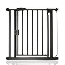 Image of Safetots Baby Gate, Self Closing Pressure Safety Gate, Matt Black, 75-82cm