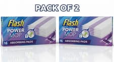 Image of Flash Powermop Absorbing 16 Refill Pads - Pack of 2