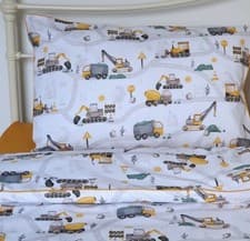 Image of Diggers, Trucks Single Bed Bedding ,Pure cotton, Boys Adventure