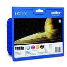 Image of Genuine Brother LC1100 Black/Cyan/Magenta/Yellow Ink Cartridge Multipack