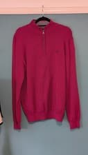 Image of BNWT Crew Clothing Company Men's Half Zip Jumper Sweat Size XL In Fuschia Colour