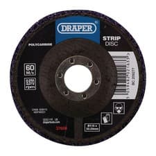 Image of Draper 37608 Polycarbide Strip Disc, 115mm, 22.23mm, 180 Grit, Purple