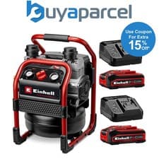 Image of Einhell Professional Twin 18v 36v Cordless Air Compressor SILENZZO 36/210 2x4ah