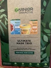 Image of Garnier Skin Active Ultimate Mask Trio Gift Set Hair Eyes Face Hyaluronic Acid