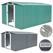 Image of Metal Garden Shed 12 X 10, 6 X 8, 8 X 8, 10 X 8 ft Storage Galvanized Steel Box