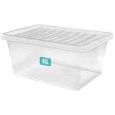 Image of Clear Plastic Storage Box Boxes With Lids UK BRITISH MADE Home Office Stackable