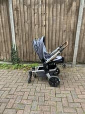 Image of Joolz Hub Gorgeous Grey Pushchair Buggy With Brown Handles