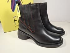 Image of Fly London Women's Hail310fly Chelsea Boots Black & Red Leather UK Size 5 EU 38