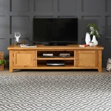 Image of TV Unit Cheshire Oak Large Up to 80" TV Size Sideboard Living Room Furniture