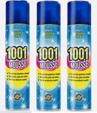 Image of 3 x Carpet & Upholstery Cleaner for Home, Cars & Pets 1001 Mousse Foam Cleaner