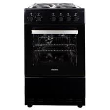 Image of electriQ 50cm Electric Cooker with Single Oven and Solid Hotplate - Black