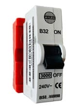Image of WYLEX 32 AMP CURVE B 3kA MCB CIRCUIT BREAKER PUSH PLUG IN ABB