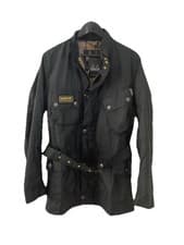 Image of BNWT Mens Barbour International Black Slim Wax Jacket, UK Size Large, Tagged