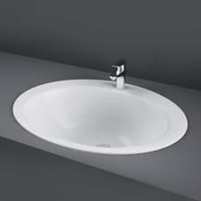 Image of RAK Jessica Inset Countertop Basin 530mm Wide - 1 Tap Hole (inc Overflow)