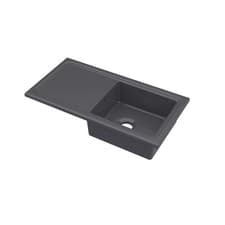 Image of 101cm Inset Counter Top Single Bowl Fireclay Ceramic Kitchen Sink with Plain Dra